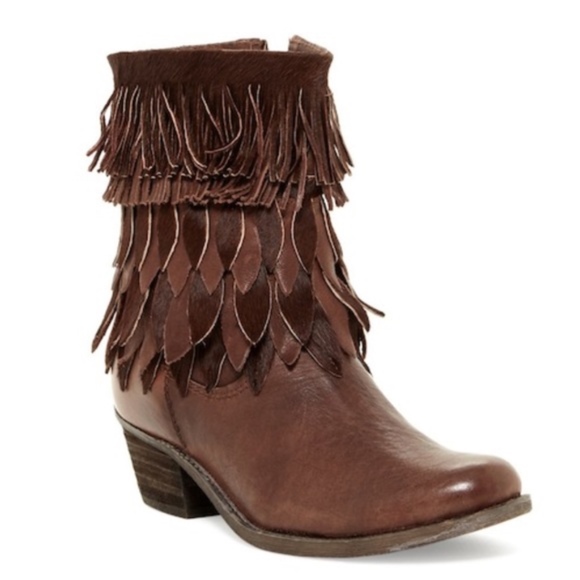 Anthropologie Shoes - SHERIDAN MIA SIENNA FRINGE CALF HAIR ANKLE BOOTS 6